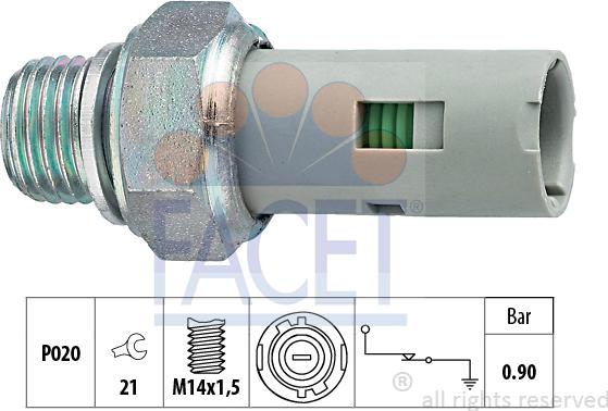 FACET 7.0153 - Датчик, тиск оливи autodetail.com.ua