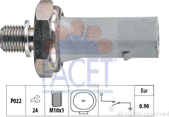 FACET 7.0134 - Датчик, тиск оливи autodetail.com.ua