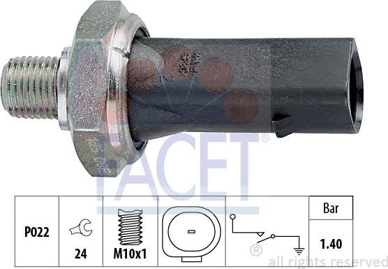 FACET 7.0135 - Датчик, тиск оливи autodetail.com.ua