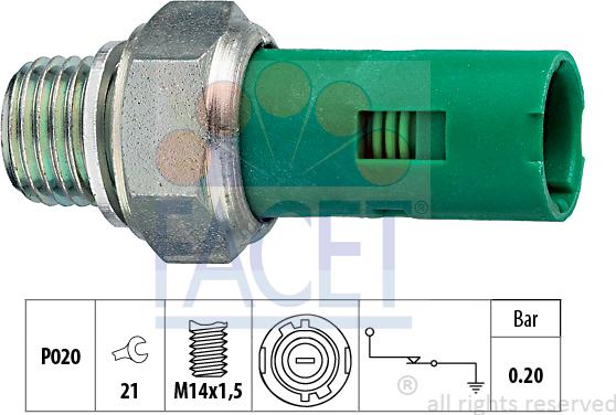 FACET 7.0131 - Датчик, тиск оливи autodetail.com.ua