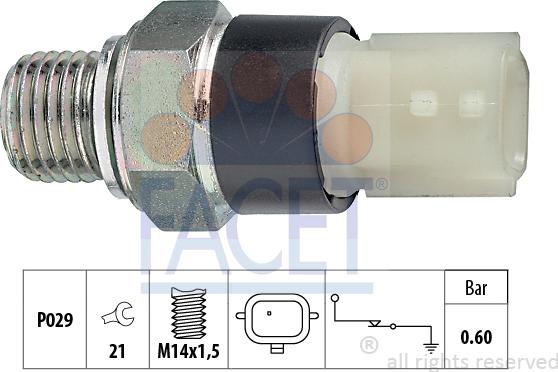 FACET 7.0178 - Датчик, тиск оливи autodetail.com.ua