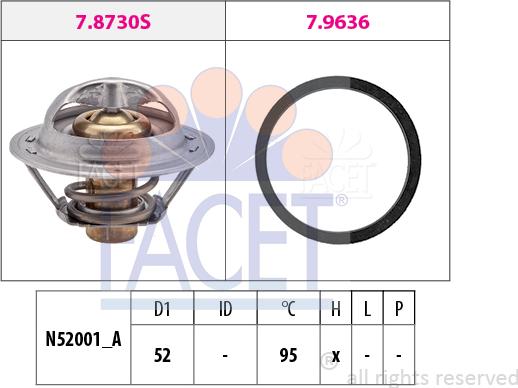 FACET 7.8730 - Термостат, охолоджувальна рідина autodetail.com.ua