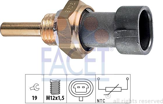 FACET 7.3098 - Датчик, температура оливи autodetail.com.ua