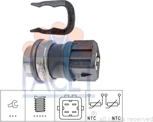 FACET 7.3172 - Датчик, температура оливи autodetail.com.ua