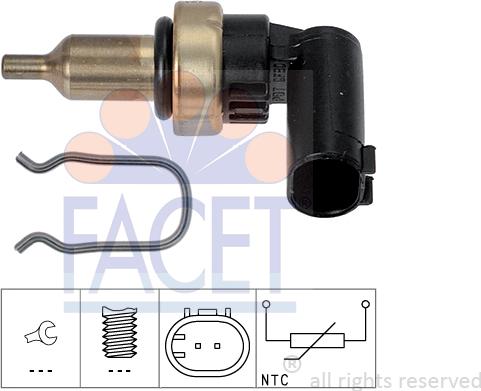 FACET 7.3343 - Датчик, температура охолоджувальної рідини autodetail.com.ua