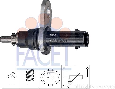 FACET 7.3356 - Датчик, температура оливи autodetail.com.ua