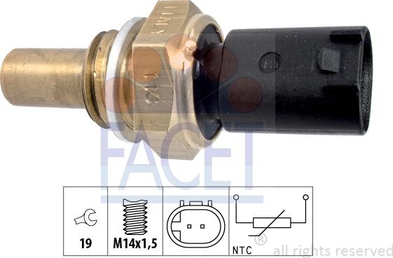 FACET 7.3350 - Датчик, температура оливи autodetail.com.ua