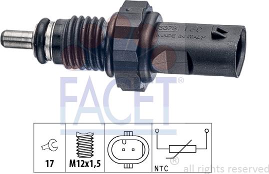 FACET 7.3378 - Датчик, температура оливи autodetail.com.ua