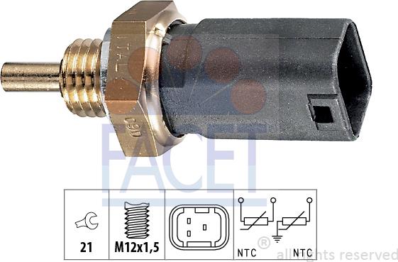 FACET 7.3252 - Датчик, температура охолоджувальної рідини autodetail.com.ua