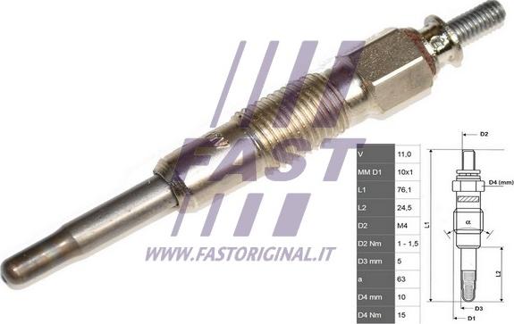 Fast FT82705 - Свічка розжарювання autodetail.com.ua