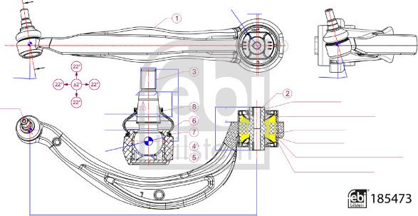 Febi Bilstein 185473 - Важіль підвіски, підвіска коліс autodetail.com.ua