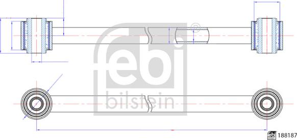 Febi Bilstein 188187 - Штанга/підпірний брус, підвіска коліс autodetail.com.ua