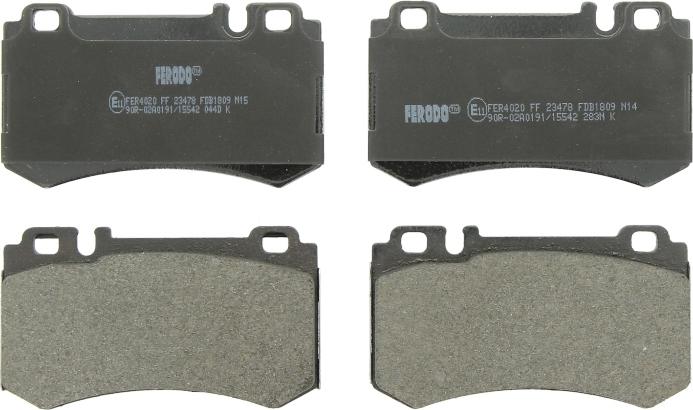 Ferodo FDB1809 - Комплект гальмівних накладок, дискове гальмо autodetail.com.ua