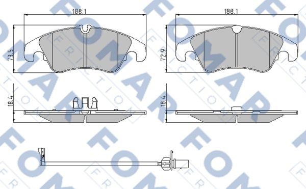 FOMAR Friction FO 962281 - Комплект гальмівних накладок, дискове гальмо autodetail.com.ua