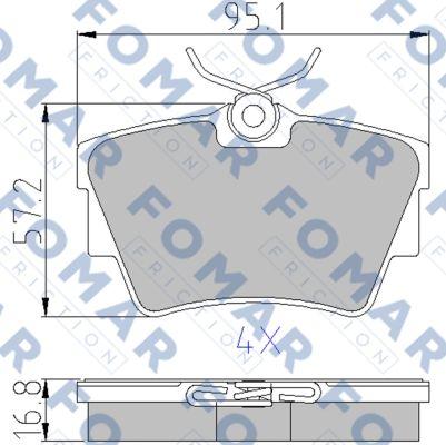 FOMAR Friction FO 920281 - Комплект гальмівних накладок, дискове гальмо autodetail.com.ua