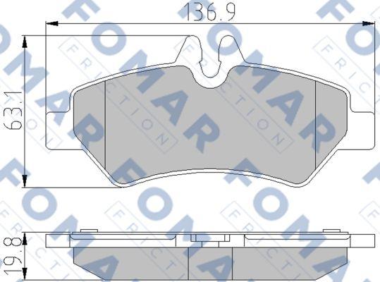 FOMAR Friction FO 921381 - Комплект гальмівних накладок, дискове гальмо autodetail.com.ua