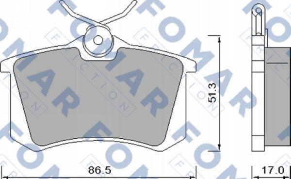 FOMAR Friction FO 448181 - Комплект гальмівних накладок, дискове гальмо autodetail.com.ua