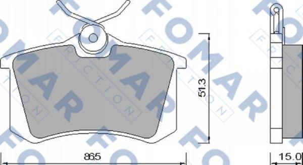 FOMAR Friction FO 465381 - Комплект гальмівних накладок, дискове гальмо autodetail.com.ua