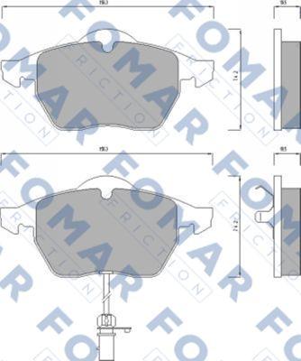 FOMAR Friction FO 668681 - Комплект гальмівних накладок, дискове гальмо autodetail.com.ua