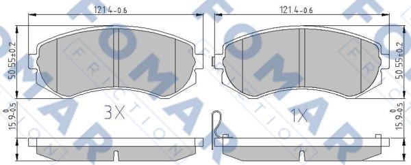 FOMAR Friction FO 679781 - Комплект гальмівних накладок, дискове гальмо autodetail.com.ua
