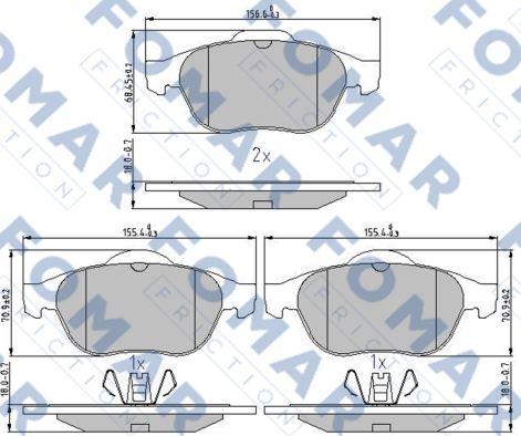 FOMAR Friction FO 897081 - Комплект гальмівних накладок, дискове гальмо autodetail.com.ua