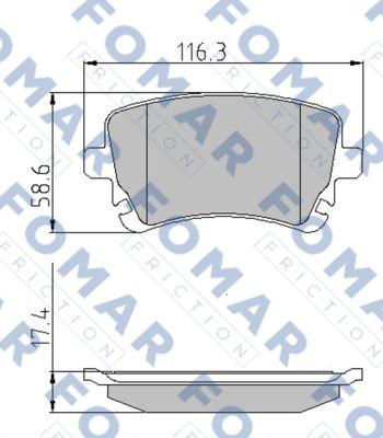 FOMAR Friction FO 815281 - Комплект гальмівних накладок, дискове гальмо autodetail.com.ua