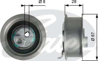Gates T43237 - Натяжний ролик, зубчастий ремінь autodetail.com.ua