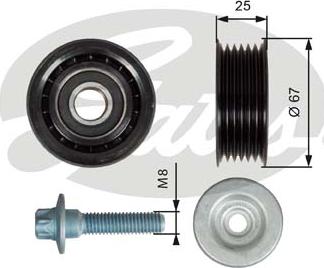 Gates T36619 - Відвідний/напрямний ролик, поліклиновий ремінь autodetail.com.ua