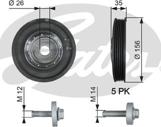 Gates TVD1007A - Шків, колінчатий вал autodetail.com.ua