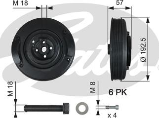 Gates TVD1033A - Шків, колінчатий вал autodetail.com.ua