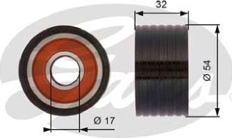 Gates T42166 - Відвідний/напрямний ролик, зубчастий ремінь autodetail.com.ua