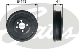 Gates TVD1001 - Шків, колінчатий вал autodetail.com.ua