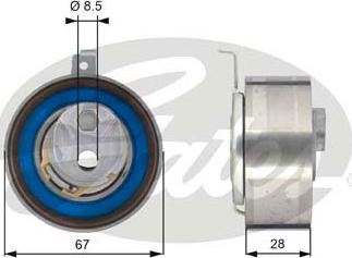 Gates T43152 - Натяжний ролик, зубчастий ремінь autodetail.com.ua