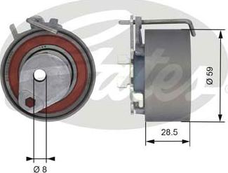 Gates T43126 - Натяжний ролик, зубчастий ремінь autodetail.com.ua