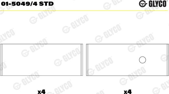 Glyco 01-5049/4 STD - Підшипник шатуна autodetail.com.ua