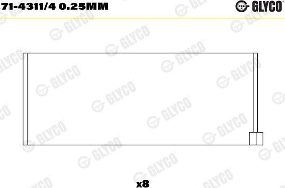 Glyco 71-4311/4 0.25mm - Підшипник шатуна autodetail.com.ua