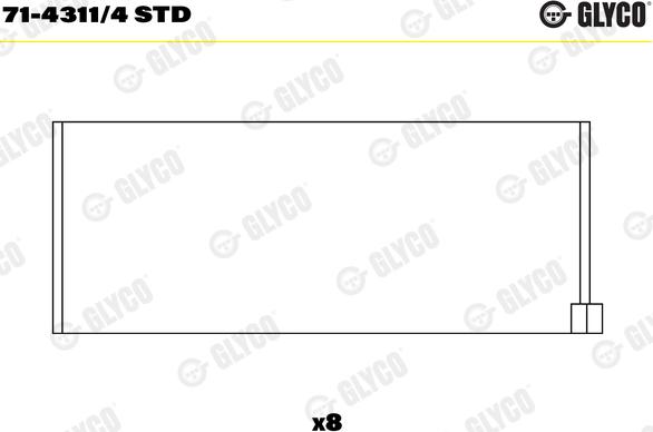 Glyco 71-4311/4 STD - Підшипник шатуна autodetail.com.ua