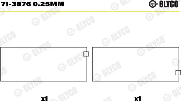 Glyco 71-3876 0.25mm - Підшипник шатуна autodetail.com.ua