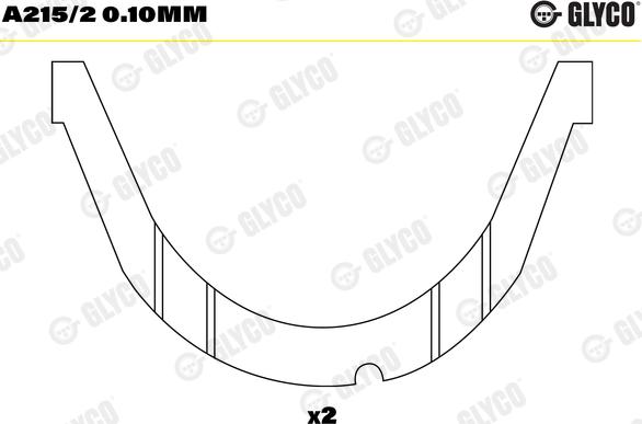 Glyco A215/2 0.10mm - Проміжна шайба, колінчатий вал autodetail.com.ua