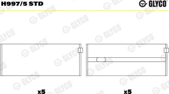 Glyco H997/5 STD - Підшипник колінчатого вала autodetail.com.ua