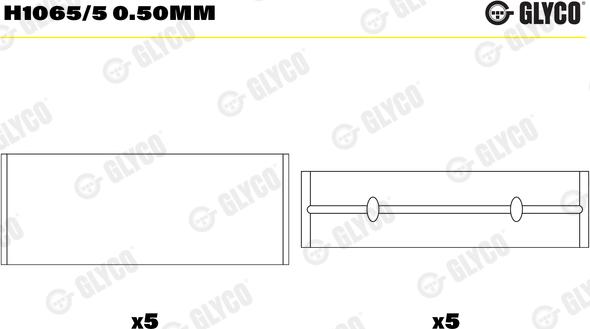 Glyco H1065/5 0.50mm - Підшипник колінчатого вала autodetail.com.ua