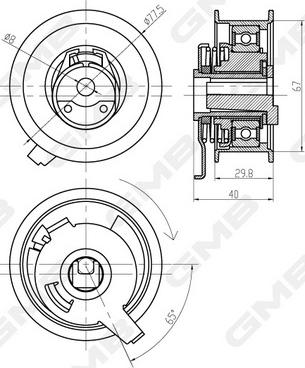 GMB GTB0300 - Натяжний ролик, зубчастий ремінь autodetail.com.ua