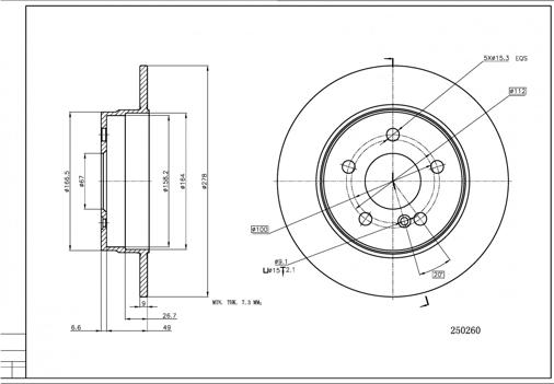 Hart 250 260 - Гальмівний диск autodetail.com.ua