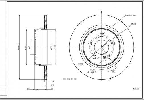 Hart 250 262 - Гальмівний диск autodetail.com.ua