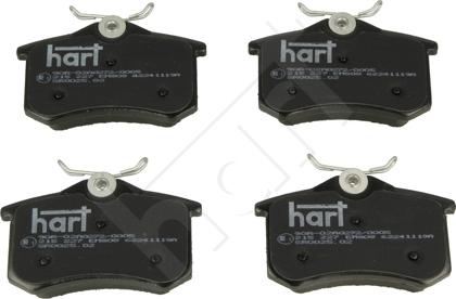 Hart 215 227 - Комплект гальмівних накладок, дискове гальмо autodetail.com.ua