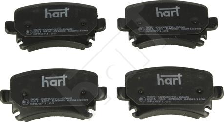 Hart 221 404 - Комплект гальмівних накладок, дискове гальмо autodetail.com.ua