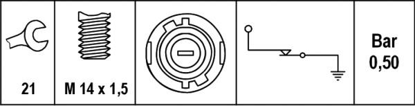 HELLA 6ZL 003 259-741 - Датчик, тиск оливи autodetail.com.ua
