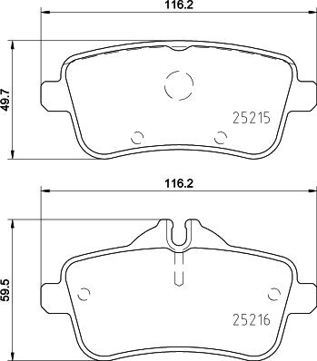 HELLA PAGID 8DB 355 019-741 - Комплект гальмівних накладок, дискове гальмо autodetail.com.ua