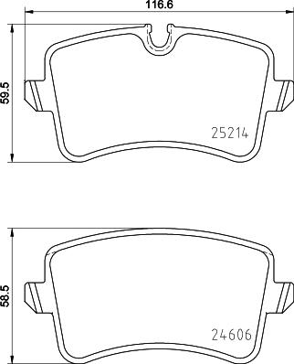 HELLA PAGID 8DB 355 015-201 - Комплект гальмівних накладок, дискове гальмо autodetail.com.ua