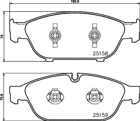 HELLA PAGID 8DB 355 016-031 - Комплект гальмівних накладок, дискове гальмо autodetail.com.ua